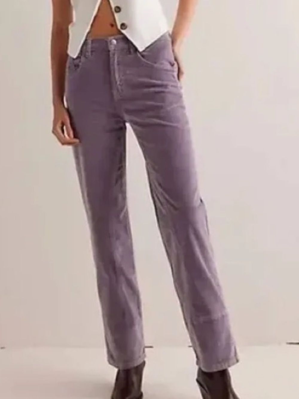 NWT FREE PEOPLE WE THE FREE Risk Taker Cord Jeans | Gull Grey MSRP $128